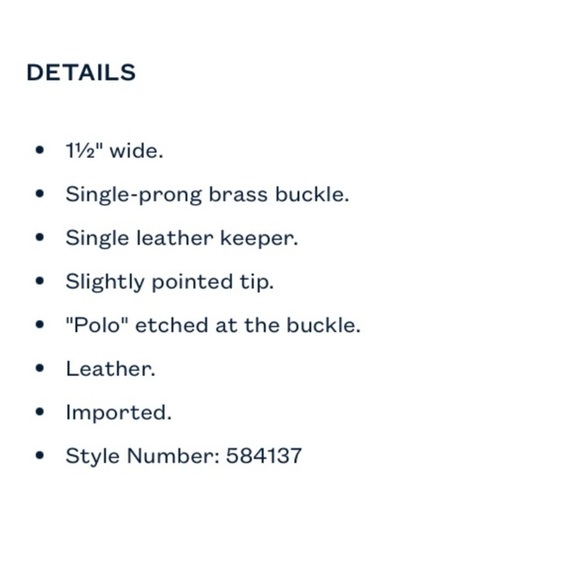 POLO RALPH LAUREN Equestrian Brown Leather Brass Buckle Belt NWT - Picture 11 of 12